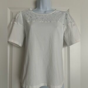 Ann Taylor Elegant White Lace Women's Top size Small